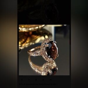 Elegant Gold and Brown Zirconia Ring